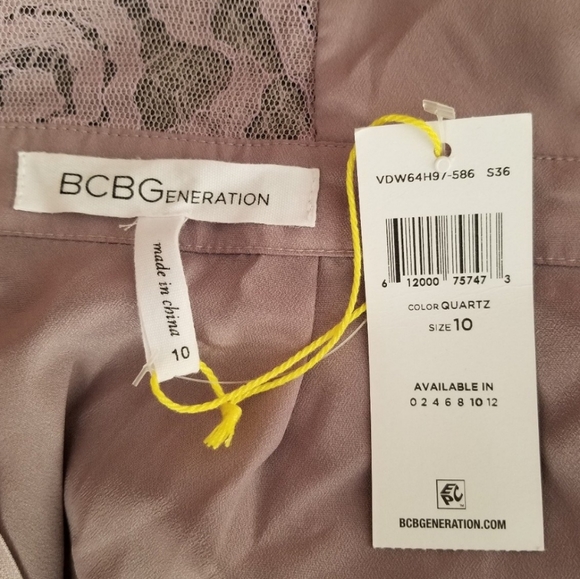 BCBG Lilac Quartz Lace Strapless Maxi Dress - Picture 3 of 3